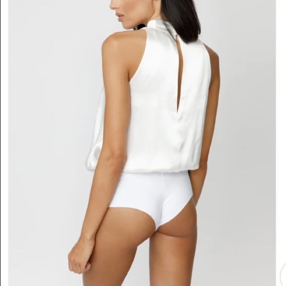 Kands London white pure silk halter neck blouse - Picture 8 of 9